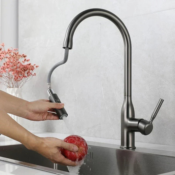 AquaStream Luxe – Justerbar Kjøkkenkran med Hånddusj Skanto