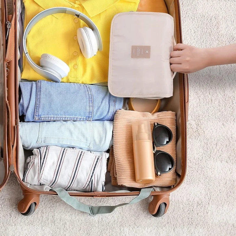 Norvo | Reisetoalettveske for oppheng | 6 rom & fuktighetsrom | Kompakt & allsidig | Vannavvisende polyester