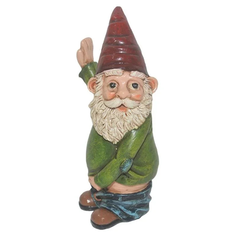 Skanto | Kreativ Gnomfigur laget av harpiks med hvit skjegg