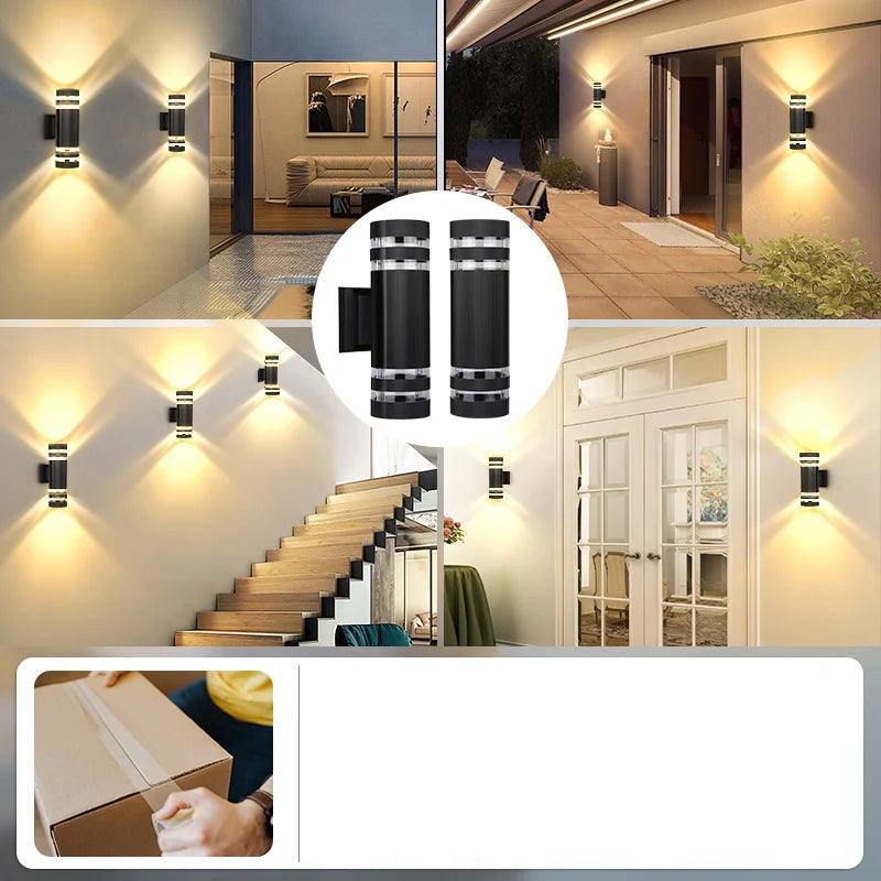 Skanto | LumiBloc LED Utendørs Vegglampe – Moderne IP65 Opp & Ned Design med E27 Sokkel
