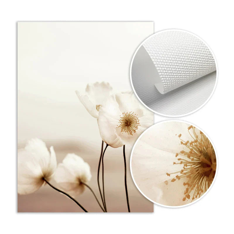 Simple Nature Floral Landscape Gallery Wall Art Fine Art Canvas Prints Minimalist Nordic Pictures for Living Room Scandinavian Home Decor | Skanto