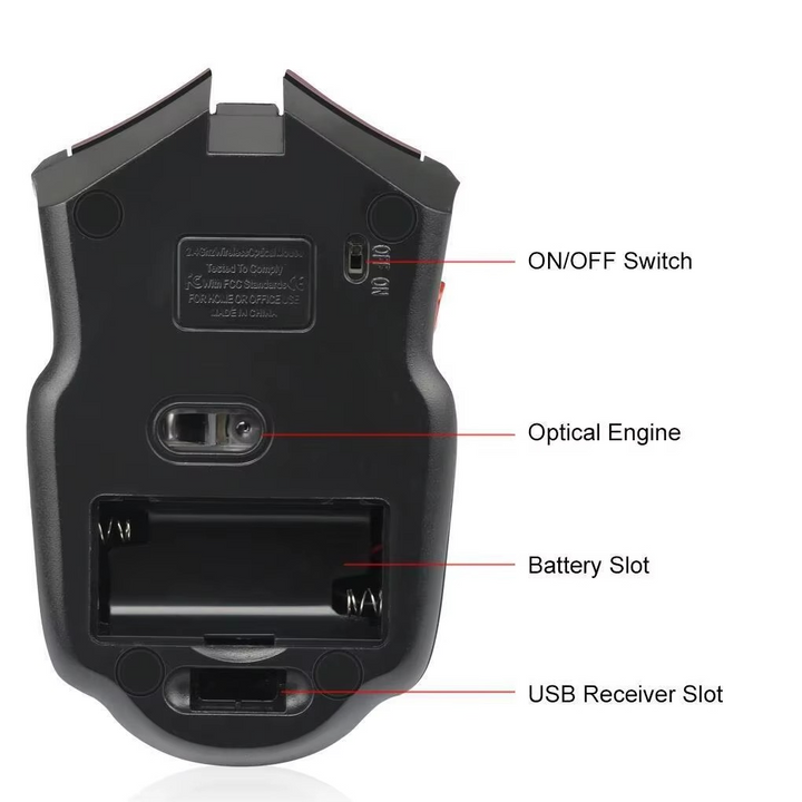 Skanto | Presisjon 2.4G Trådløs Optisk Mus med USB Mottaker