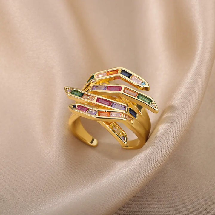 Skanto | Geometrisk Klør Spredt Diamant Ring