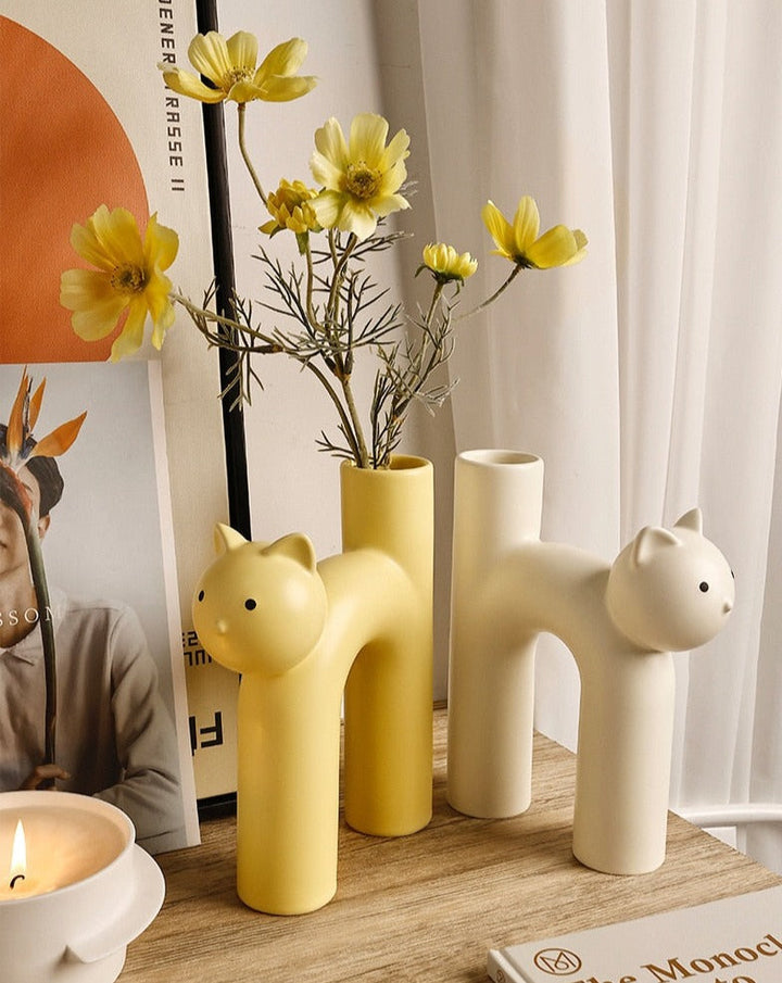 Keramisk Katt Vase | Skanto