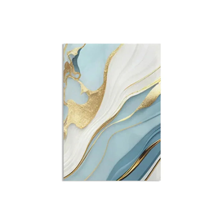 Modern Abstract Gold Blue Fluid Marble Print Wall Art Fine Art Canvas Prints Pictures For Living Room Bedroom Nordic Home Decor | Skanto
