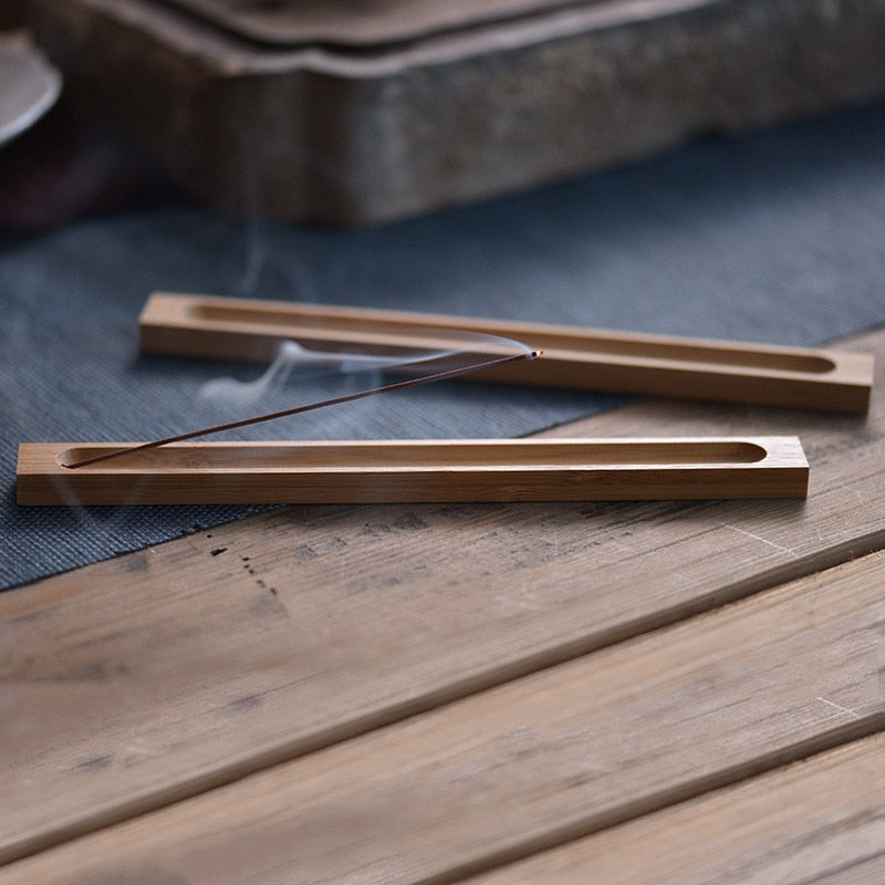 Skanto | Sandeltre Base Tre Røkelse Sticks Holder - 23cm Linje Røkelse Beholder for Hjemmedekor og Aromaterapi