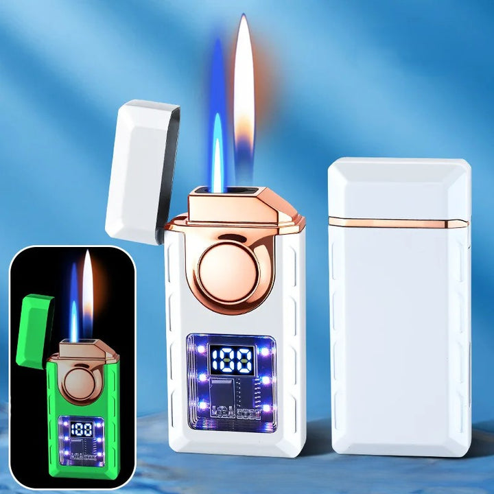 Stemmeaktivert USB Fargerik Dobbel Flamme Lighter | Skanto