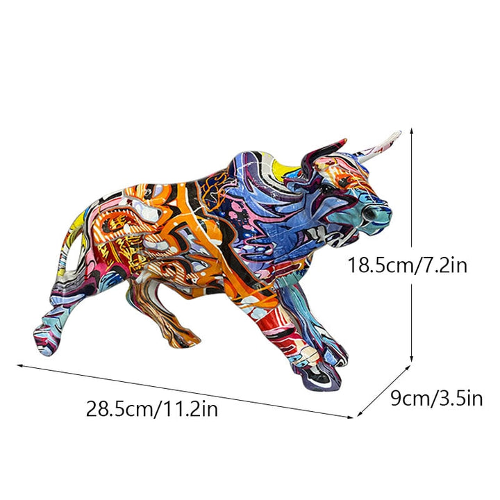 Skanto | Graffiti-Maling Harpiks Tyr Figur Home Stue Soverom Kontor Skrivebord Feng Shui Ornament Samling Statuetter