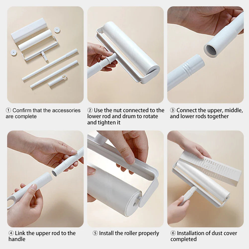 Norvo | LintFlex Lintfjerner med teleskophåndtak | Ekstra sterk vedheft | For klær, møbler og bilseter