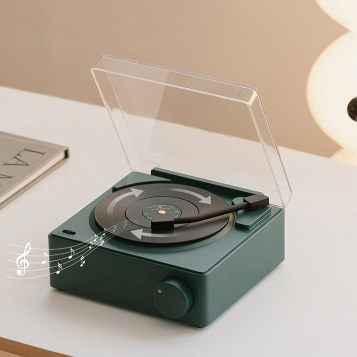 Skanto | Vintage Vibes Mini Platespiller Bluetooth Høyttaler