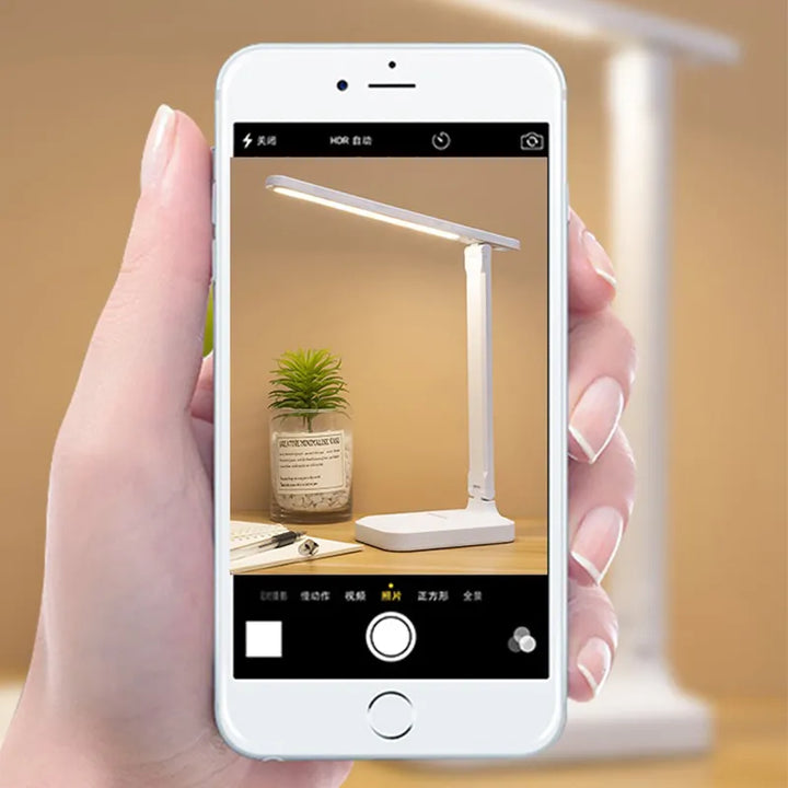 Skanto | 6000mAh oppladbar LED bordlampe USB 3 farger stegløs dimbar skrivebordslampe berøring foldbar øye-beskyttende leselys nattlys