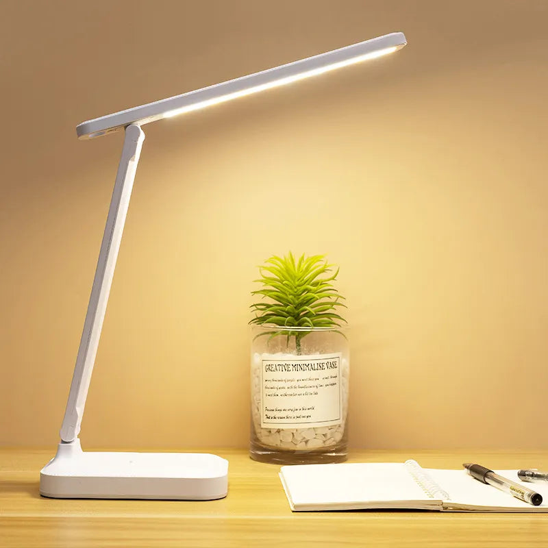 Skanto | 6000mAh oppladbar LED bordlampe USB 3 farger stegløs dimbar skrivebordslampe berøring foldbar øye-beskyttende leselys nattlys