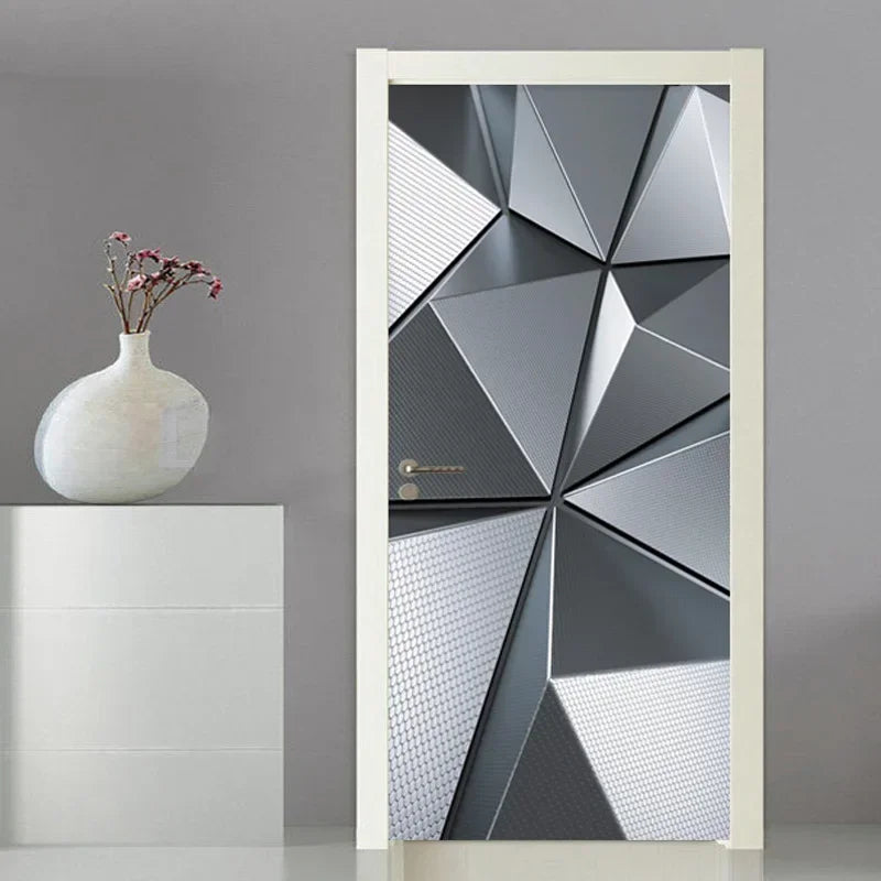 Modern Abstract Pearl Geometric Door Sticker Mural Removable PVC Vinyl Peel N Stick Wall Art Mural Sticker for Indoor Doors Creative DIY Home Deco | Skanto
