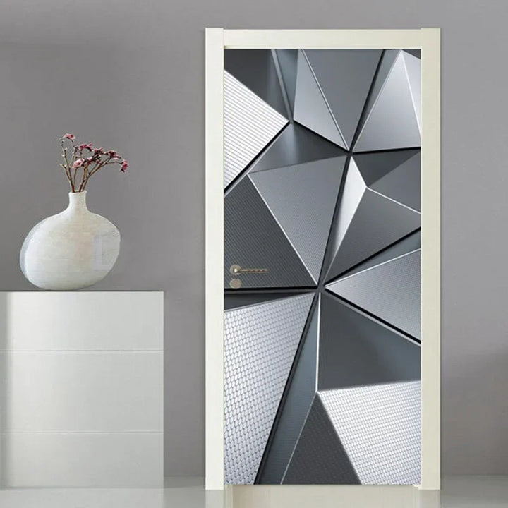 Modern Abstract Pearl Geometric Door Sticker Mural Removable PVC Vinyl Peel N Stick Wall Art Mural Sticker for Indoor Doors Creative DIY Home Deco | Skanto