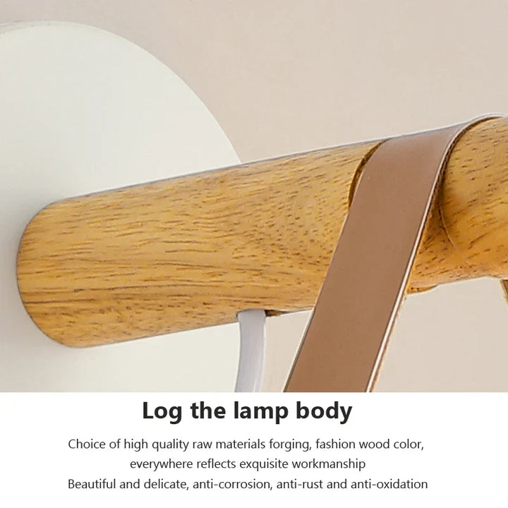 NordicGlow Light - Tre LED Vegglampe med Lærdetaljer Skanto