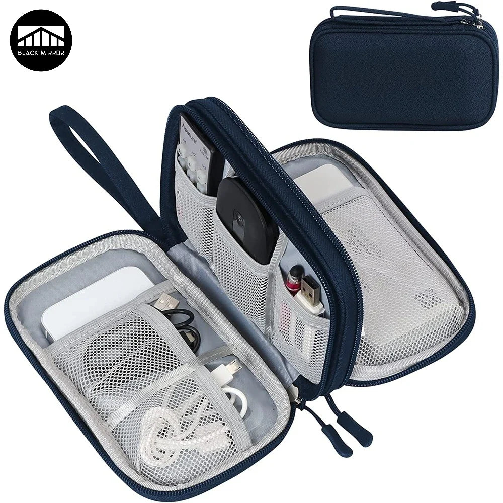 Norvo | Techviva PackSafe Elektronisk Organizer Bag | 2-lags & vanntett | For kabler, ladere, USB & tilbehør | Kompakt & bærbar