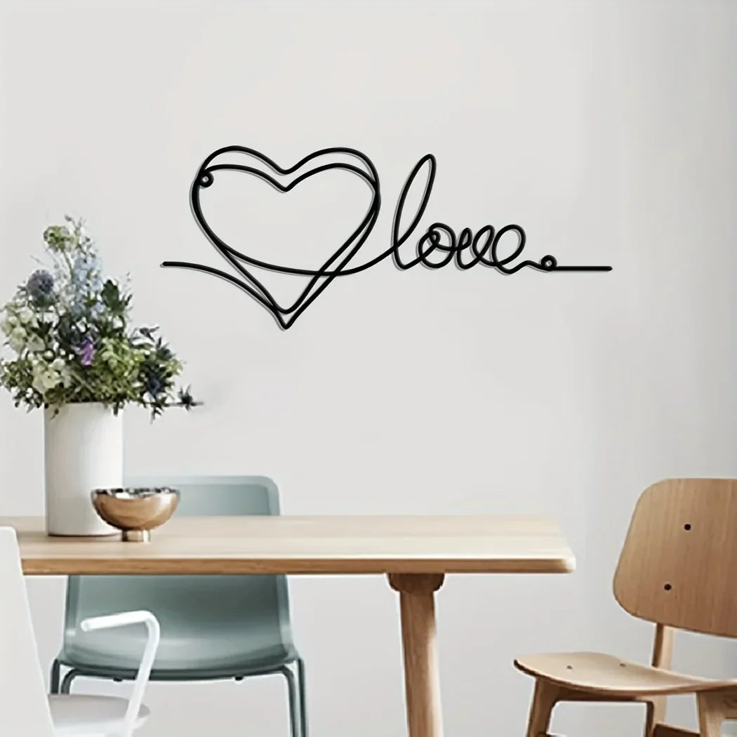 Metal Love Heart 3D Wall Decor for Bedroom Living Room Cute Modern Home Art Decor | Skanto