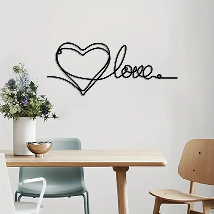 Metal Love Heart 3D Wall Decor for Bedroom Living Room Cute Modern Home Art Decor | Skanto