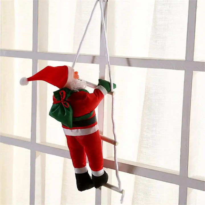 Klatrende julenisse dekorativ figur for hanging – Festlig vindusdekorasjon til jul, hengende juledekorasjon til stue og vinduer | Skanto