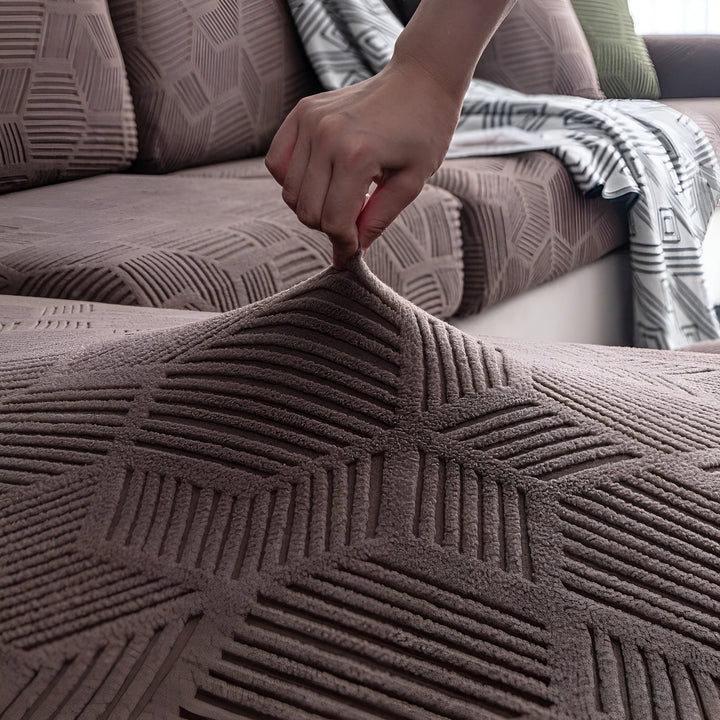Jacquard Sofa Cover med Geometrisk Mønster – Myk & Katt-vennlig | Perfekt for Beskyttelse og Koselige Oppholdsrom | Skanto