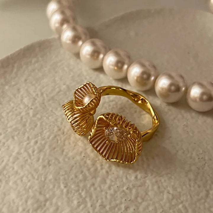Skanto | Diamant Perle Musling Ring