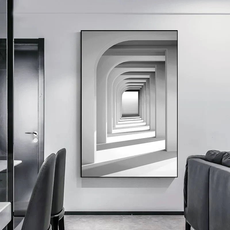 Minimalist Abstract Architectural Wall Art Fine Art Canvas Prints Posters Pictures For Modern Apartment Living Room Home Office Decor | Skanto