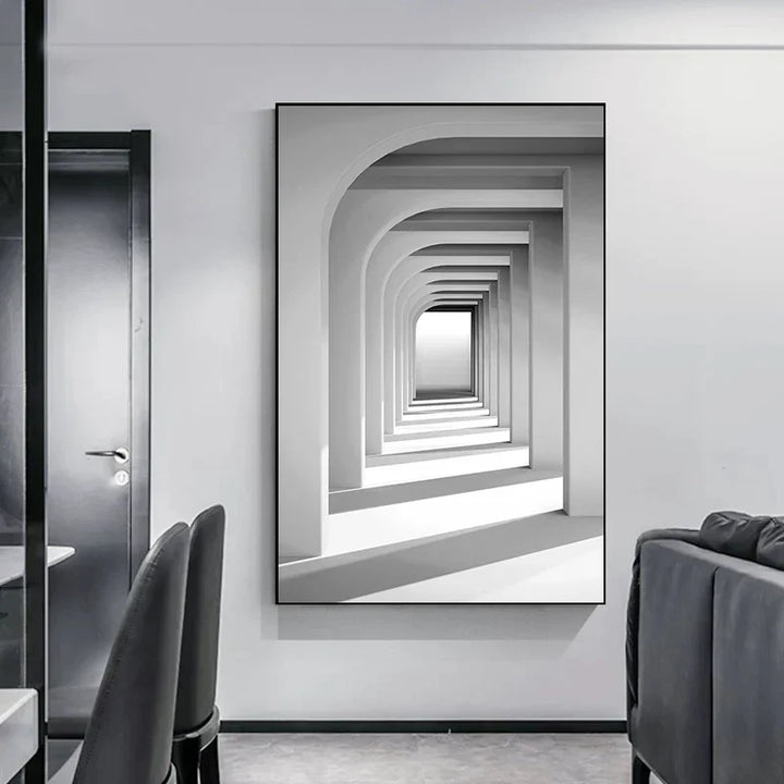 Minimalist Abstract Architectural Wall Art Fine Art Canvas Prints Posters Pictures For Modern Apartment Living Room Home Office Decor | Skanto