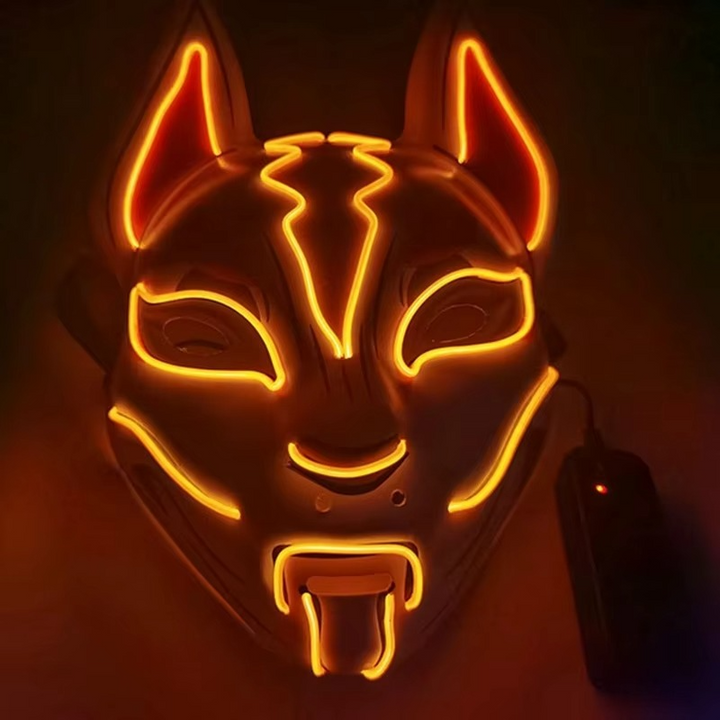 Skanto | Luminous LED Full Face Fox Maske for Halloween & Cosplay