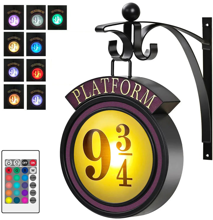 Skanto | Harry Potter 9 3/4 Figur Nattbord Lampe LED Magiske Vegglamper Plattform Hogwarts 3D Lampe Harrys Rom Dekorasjon Barne Bursdagsgave