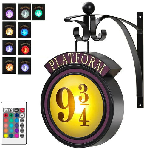 Skanto | Harry Potter 9 3/4 Figur Nattbord Lampe LED Magiske Vegglamper Plattform Hogwarts 3D Lampe Harrys Rom Dekorasjon Barne Bursdagsgave
