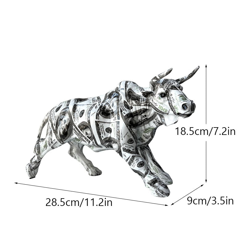 Skanto | Graffiti-Maling Harpiks Tyr Figur Home Stue Soverom Kontor Skrivebord Feng Shui Ornament Samling Statuetter