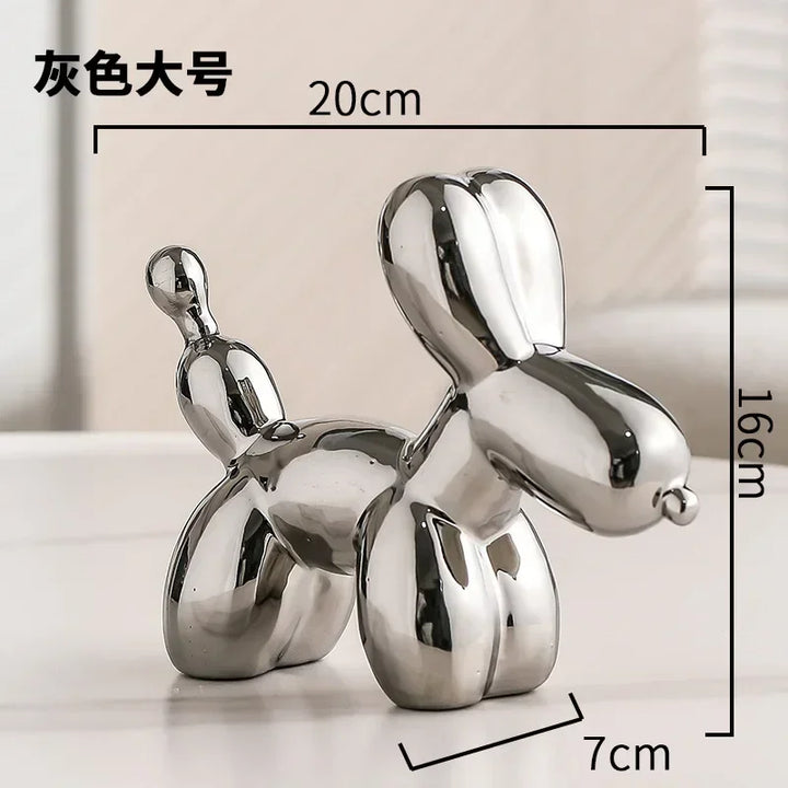 Skanto | Nordisk Keramisk Ballonghund Skulptur Gull Dyre Dekorasjoner Statue Stue Ornament Kreativ Skrivebord Ornament Hjem Dekor