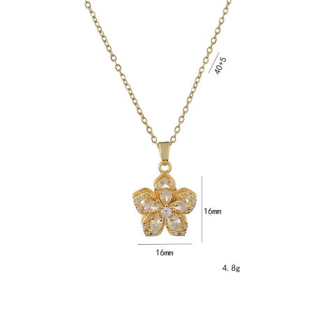 Skanto | Rotating Flower Pendant Necklace – Non-Tarnish Allsidig Smykke