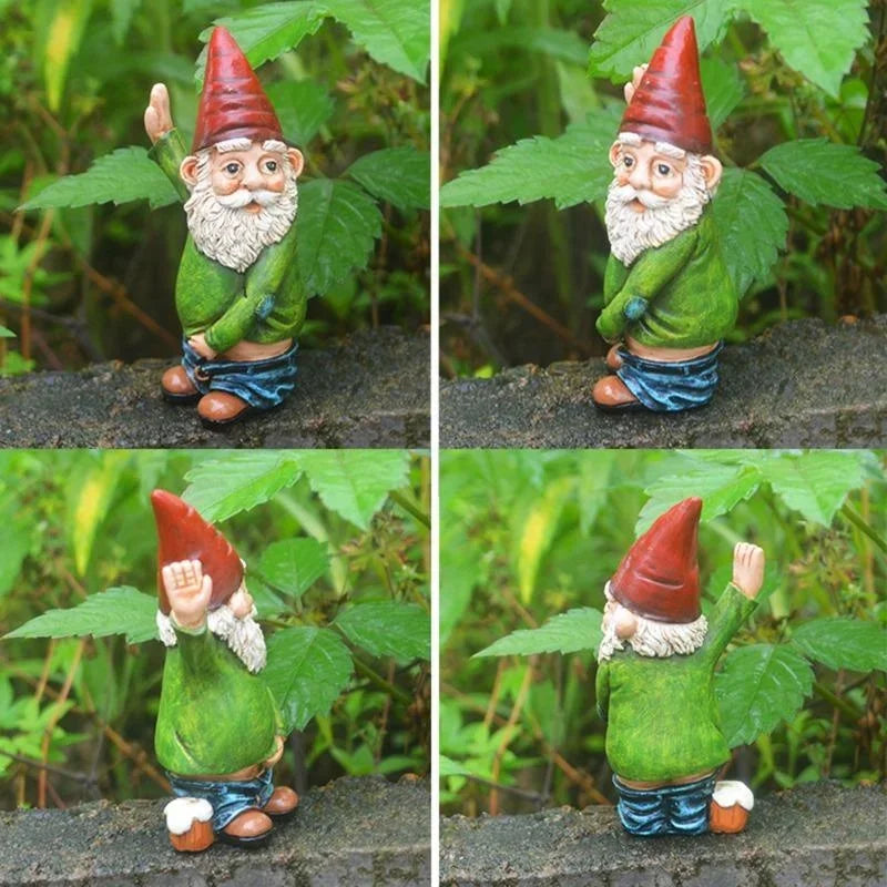Skanto | Kreativ Gnomfigur laget av harpiks med hvit skjegg