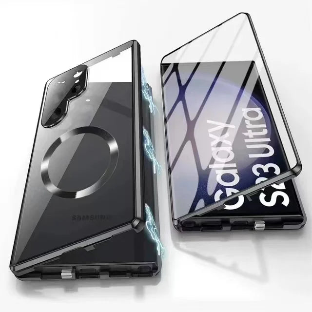 Skanto | Metall Aluminiumlegering 360-deksel med sikkerhetslukking for Samsung Galaxy S24-S23 Serie