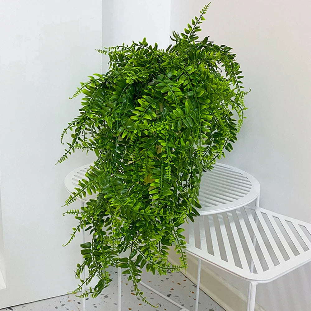 Norvo | Evergriva Hengeplante Kunstig | 90 cm Boston Fern Look | Enkel Pleie & UV Motstandsdyktig | For Innendørs & Utendørs