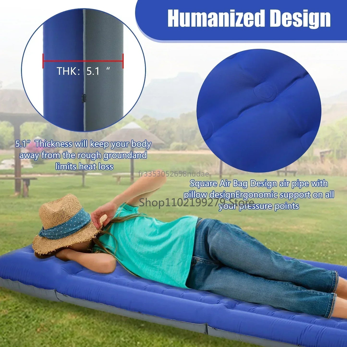 Norvo | TrekBreeze Camping Liggeunderlag Selvinflaterende | 12 cm Tykk | Med Fotpumpe & Kan Koble Sammen | Ultralett & Vanntett