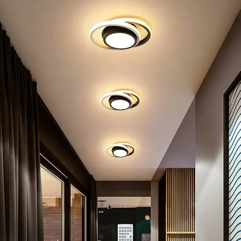 Moderne LED-taklampe 18 W | Kreativt design med 2 ringer | Energiøkonomisk belysning for stue og kontor 24 cm