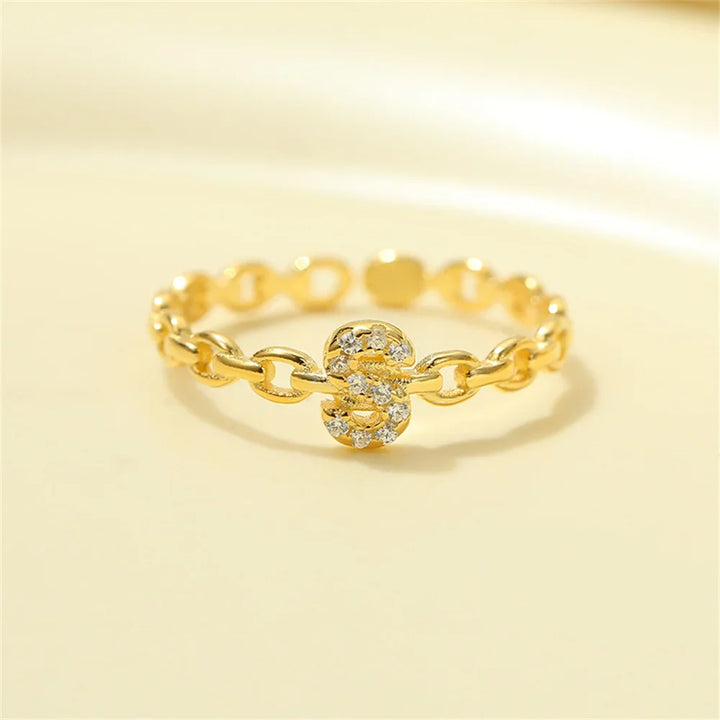 Skanto | Delikat Diamant Bokstav Initial Ring