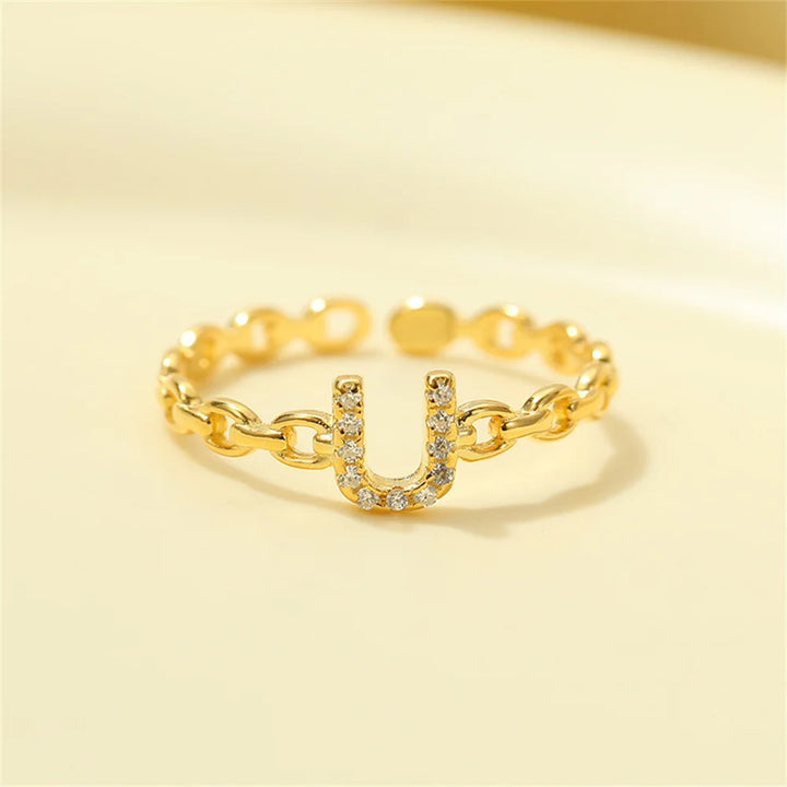 Skanto | Delikat Diamant Bokstav Initial Ring