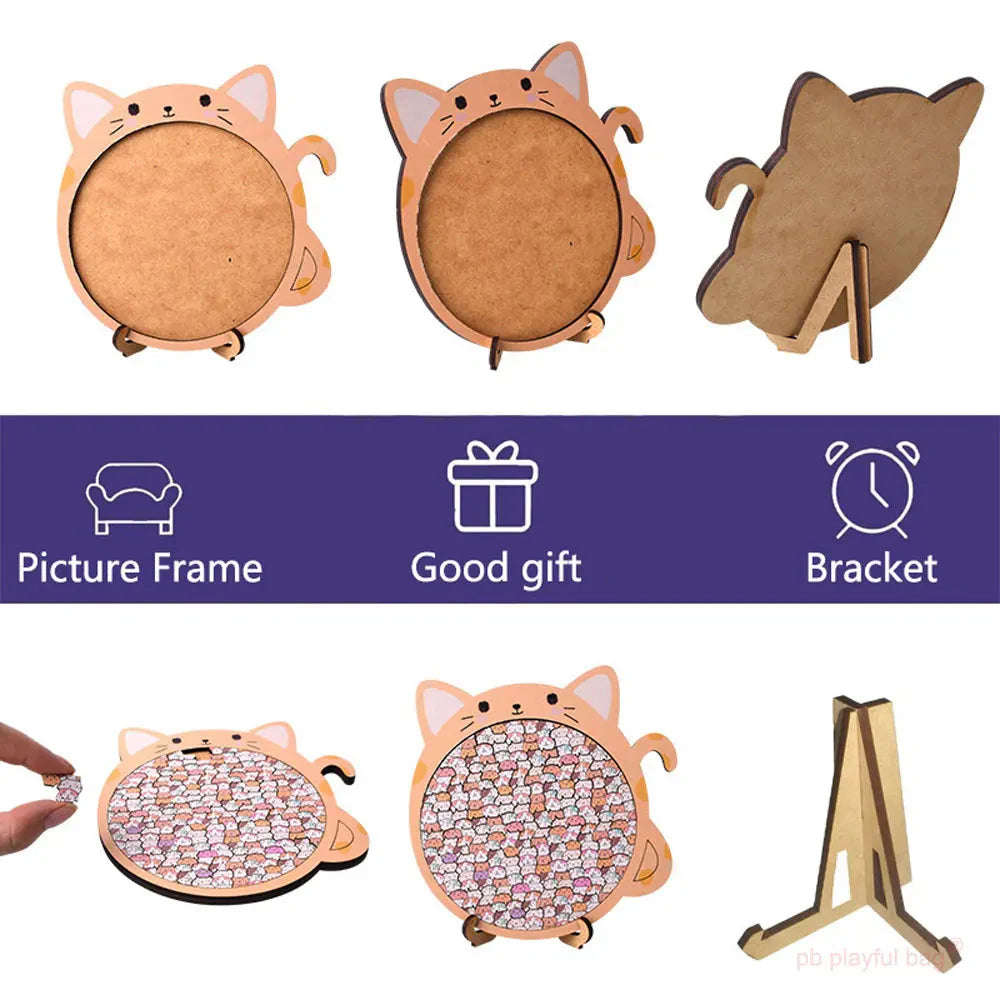 Skanto | Wooden Cat Craze Trekunst Puslespill