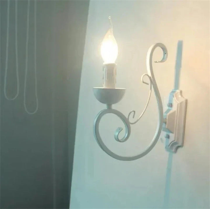 LuminousEra - Hvit Vegglampe med E14 Stearinlys Skanto