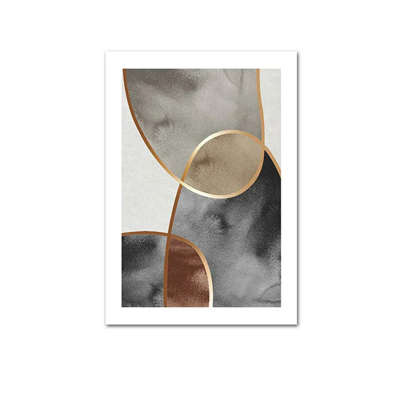 Skanto Scandinavian Minimalist Geometric Dark Neutral Colors Wall Art Fine Art Canvas Prints Modern Abstract Pictures for Living Room Home Decor | Skanto