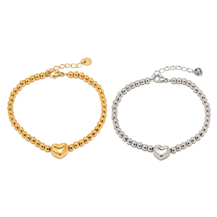 Skanto | 18k Klassisk Beaded Hjerte Armbånd
