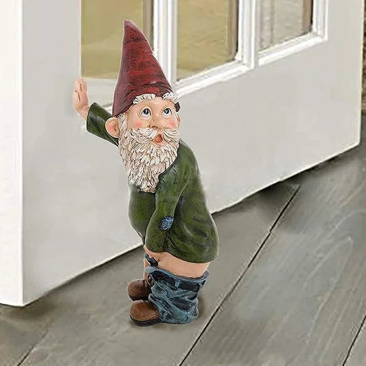 Skanto | Kreativ Gnomfigur laget av harpiks med hvit skjegg