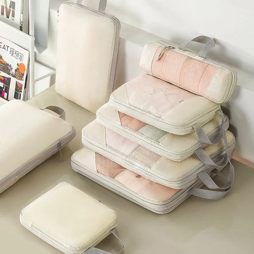 Skanto | PackNest Kompresjons Organizer Set | 5-delt | Plassbesparende & Vannavvisende | Ideell for reise & hverdagsbruk