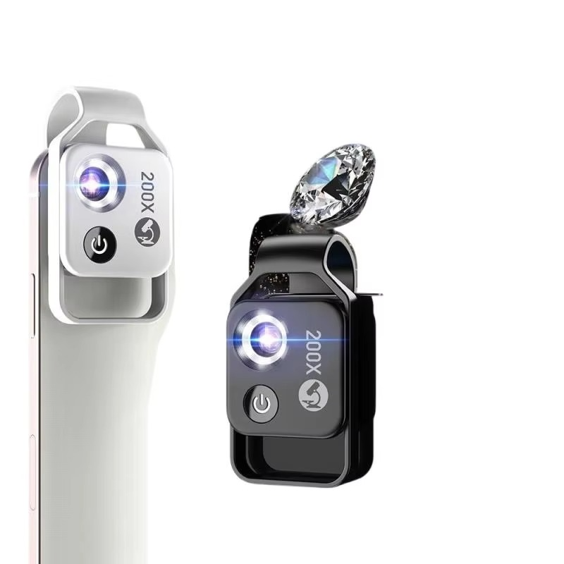 Skanto | 200X Zoom Profesjonell Mikroskop Linse for Smarttelefoner med Klype