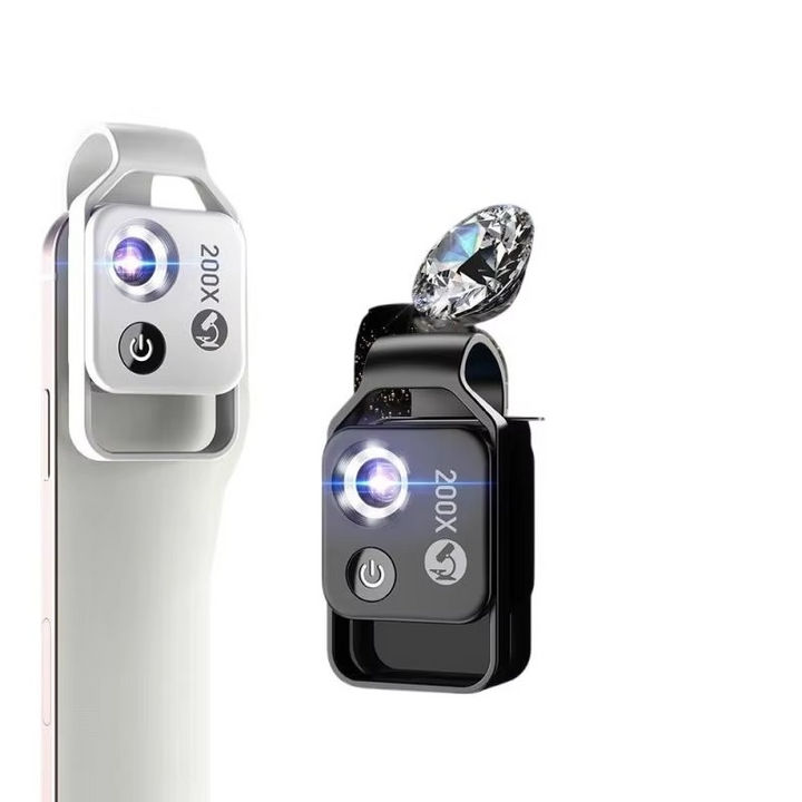Skanto | 200X Zoom Profesjonell Mikroskop Linse for Smarttelefoner med Klype