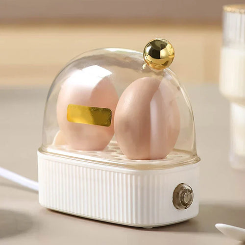 120W 220V Elektrisk Eggekoker & Eggeporsjonerer - Automatisk mini-frokostmaskin for 2 egg, bærbar dampkoker