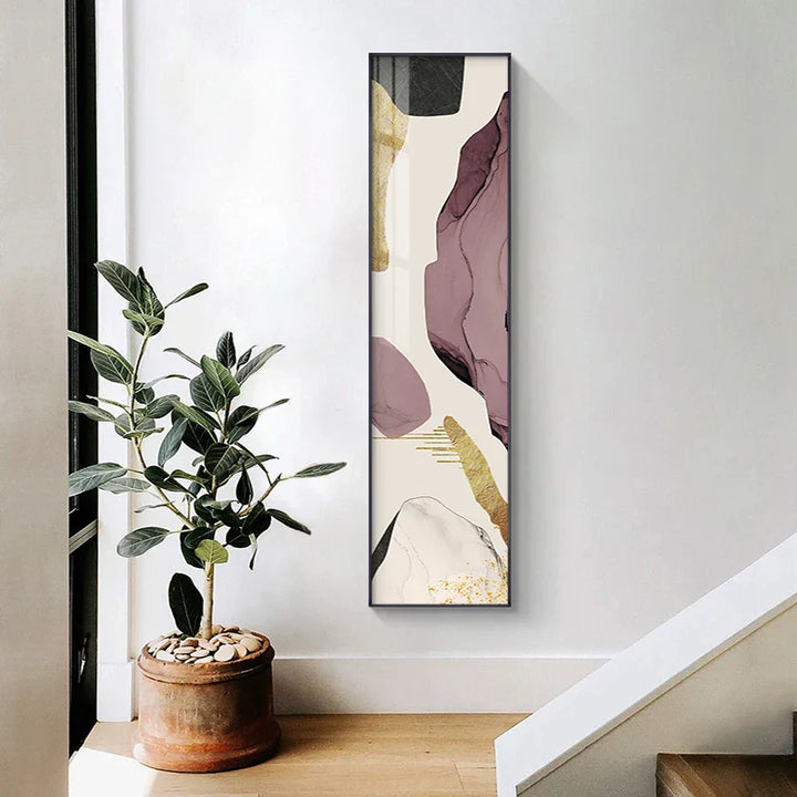 Colorful Nordic Abstract Tall Format Wall Art Fine Art Canvas Prints for Entryway Living Room Hallway Creative Modern Interior Design | Skanto